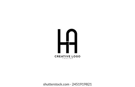 HA AH Abstract initial monogram letter alphabet logo design