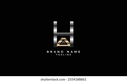 HA, AH, Abstract initial monogram letter alphabet logo design