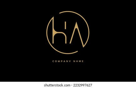 HA, AH Abstract Letters Logo Monogram