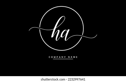 HA, AH Abstract Letters Logo Monogram