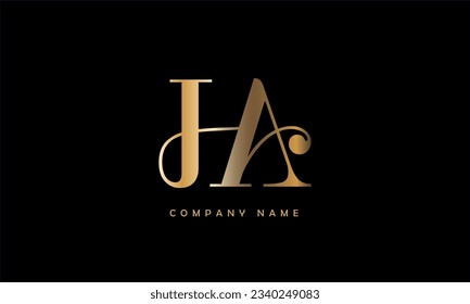 HA, AH Abstract Letters Logo Monogram