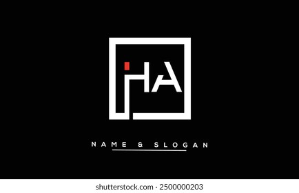 HA, AH Abstract Letters Logo Monogram