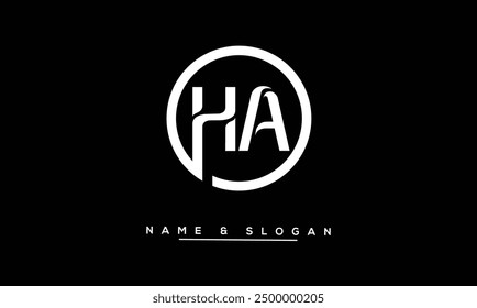 HA, AH Abstract Letters Logo Monogram