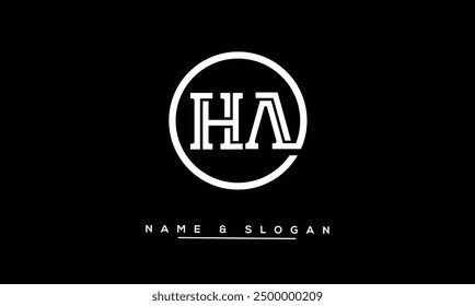 HA, AH Abstract Letters Logo Monogram