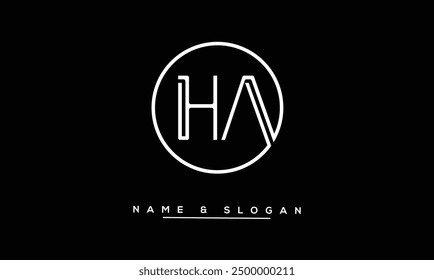 HA, AH Abstract Letters Logo Monogram