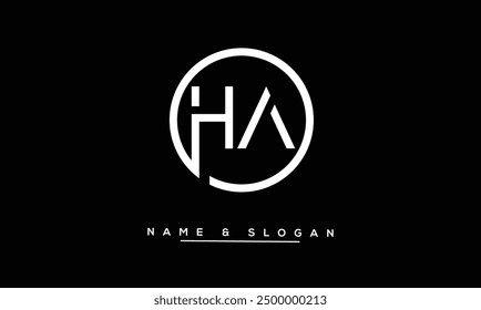 HA, AH Abstract Letters Logo Monogram