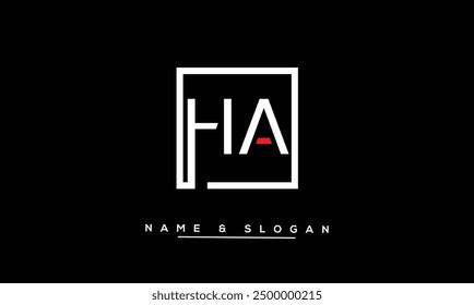 HA, AH Abstract Letters Logo Monogram