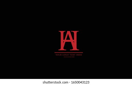 HA AH abstract vector logo monogram template