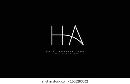 HA AH abstract vector logo monogram template