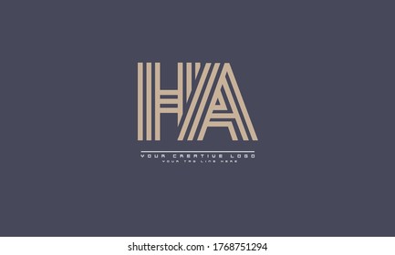 HA AH abstract vector logo monogram template