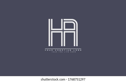 HA AH abstract vector logo monogram template