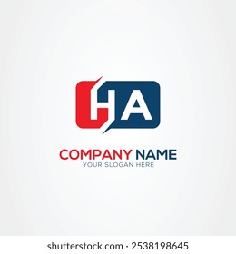 HA or AH Creative Modern Letters Logo Design Element