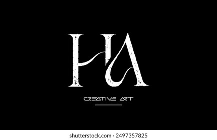 HA, AH, H, A abstract letters logo monogram
