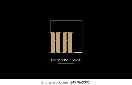 HA, AH, H, A abstract letters logo monogram