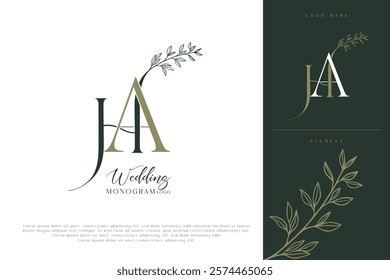 HA AH Initial Wedding Logo Monogram