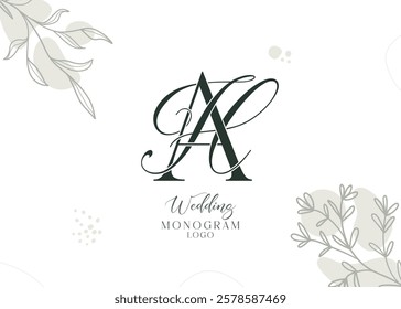 HA AH Initial Wedding Logo Monogram