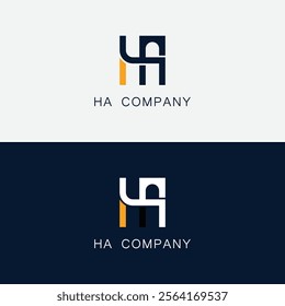 HA, AH letter logo design template elements. Modern abstract digital alphabet letter logo. Vector illustration. New Modern logo.
