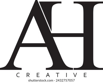 HA or AH letter modern logo design