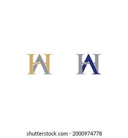 HA or AH Letters Logo Vector 001