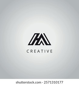 HA AH Modern Creative Alphabet Business Logo Design Vector Icon Template.