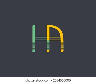 HA Alphabet initial Letter Monogram Icon Logo vector