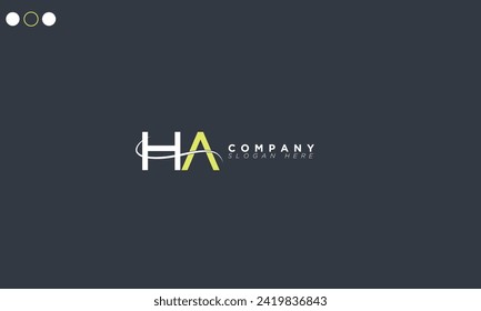  HA Alphabet letters Initials Monogram logo AH, H and A