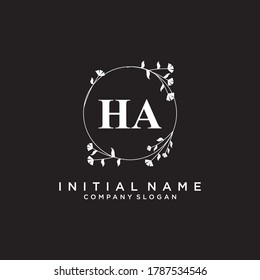 HA Beauty vector initial logo, handwriting logo of initial signature, wedding, fashion, jewerly, boutique, floral and botanical with creative template for any company or business.