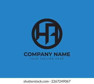 HA circle letter logo with Black color design. Creative logo simple design. letter HA Circle logo vector.