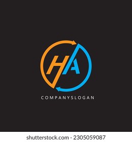 HA CIRCLE LOGO DESIGN VECTOR