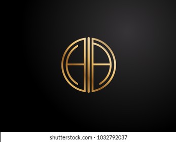 HA circle shape gold color design