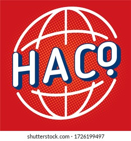 HA CO. LOGO - H AND A LETTER AND ALPHABET WITH GLOBE ROUND LOGO