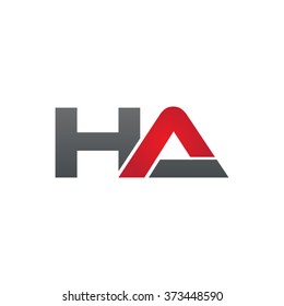 HA company linked letter logo black red