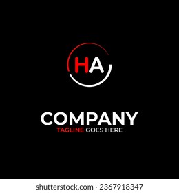 Plantilla de diseño de logotipo de letras modernas creativas de HA