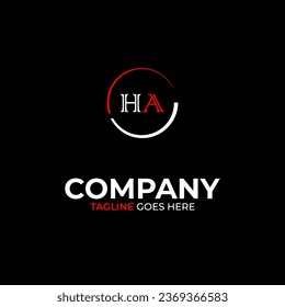 HA creative modern letters logo design template