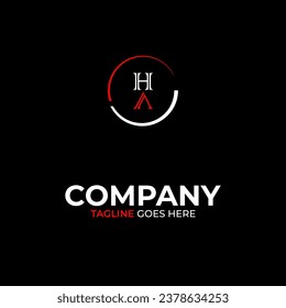 HA creative modern letters logo design template