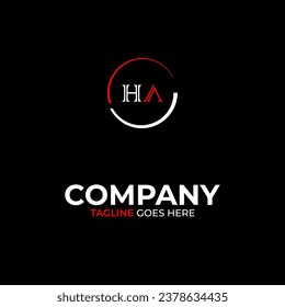 Plantilla de diseño de logotipo de letras modernas creativas de HA
