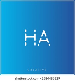 HA Creative Premium Vector latter logo design. Creative Logo. Elegant leaves.  modern design. Vector Illustration logo. Creative Minimal feminine monogram and logo.