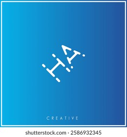 HA Creative Premium Vector latter logo design. Creative Logo. Elegant leaves.  modern design. Vector Illustration logo. Creative Minimal feminine monogram and logo.