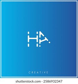 HA Creative Premium Vector latter logo design. Creative Logo. Elegant leaves.  modern design. Vector Illustration logo. Creative Minimal feminine monogram and logo.