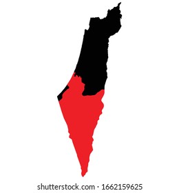 Ha Darom District highlighted on Israel map Vector EPS 10