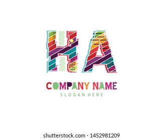 HA Full color initial logo vector