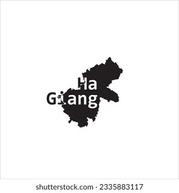 Ha Giang map and black letter design on white background