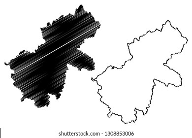 Ha Giang Province (Socialist Republic of Vietnam, Subdivisions of Vietnam) map vector illustration, scribble sketch Tinh Ha Giang map