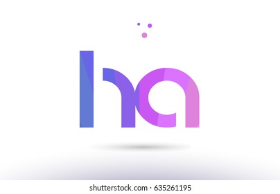 ha h a alphabet letter purple pink magenta blue colorful creative colors text dots creative company logo vector icon design template