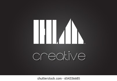 HA H A Creative Letter Logo Design With White and Black Lines.