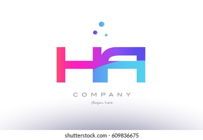 ha h a  creative pink purple blue modern dots creative alphabet gradient company letter logo design vector icon template