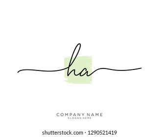 HA H A Initial handwriting logo template