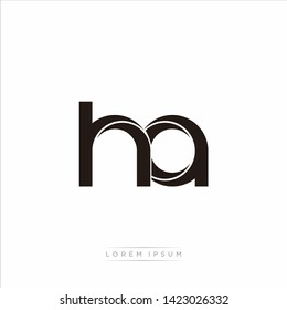 ha h a Initial Letter Split Lowercase Modern Monogram linked outline rounded logo