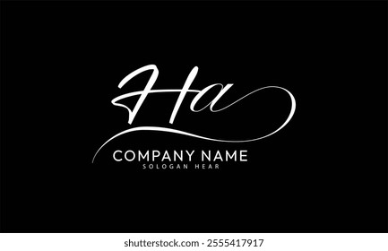 HA A H  initial signature logo template vector