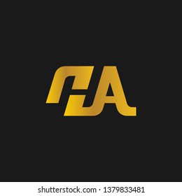 HA or H A letter alphabet logo design in vector format.